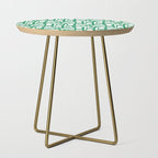 Mid Century Modern Piquet Abstract Multi Pattern Kelly Green and White Side Table Gallery Image 1