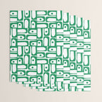 Mid Century Modern Piquet Abstract Multi Pattern Kelly Green and White Wrapping Paper Gallery Image 3