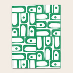 Mid Century Modern Piquet Abstract Multi Pattern Kelly Green and White Notebook Gallery Image 4