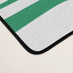 Mid Century Modern Piquet Abstract Multi Pattern Kelly Green and White Desk Mat Gallery Image 4