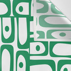Mid Century Modern Piquet Abstract Multi Pattern Kelly Green and White Wall Tapestry Gallery Image 3