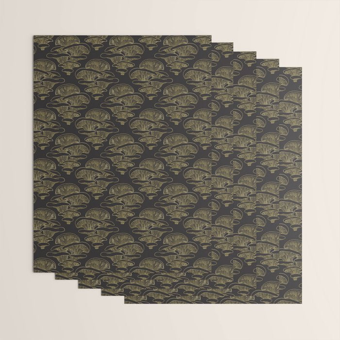 Gilded Oyster Mushroom Wrapping Paper Gallery Image 3