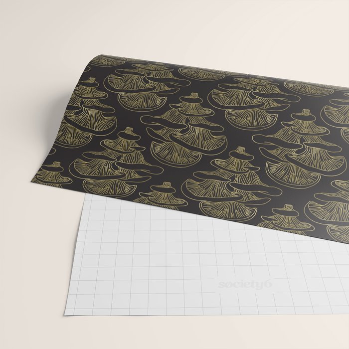 Gilded Oyster Mushroom Wrapping Paper Gallery Image 2