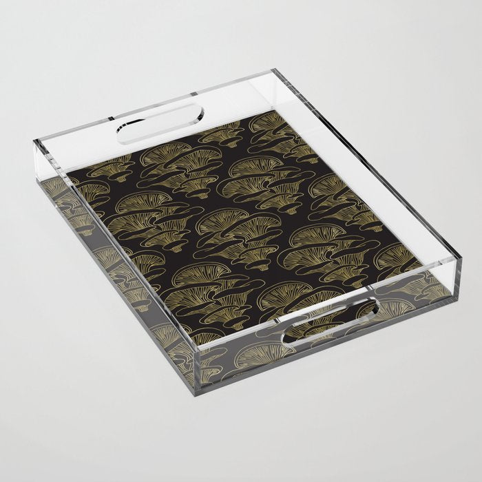 Gilded Oyster Mushroom Acrylic Tray Gallery Image 1