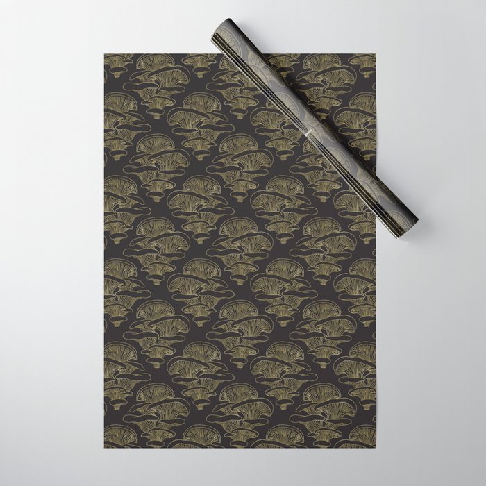 Gilded Oyster Mushroom Wrapping Paper Gallery Image 1