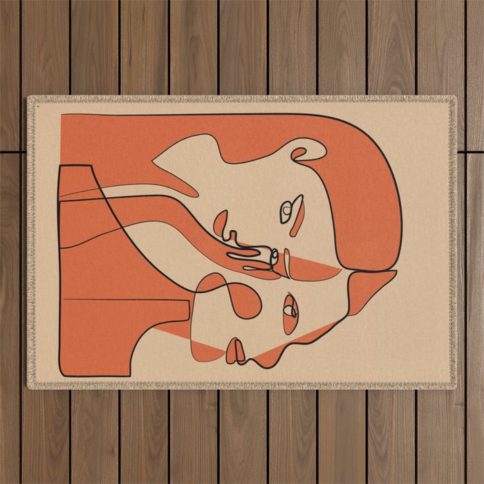 Abstract Faces 11 Outdoor Rug Gallery Image 1