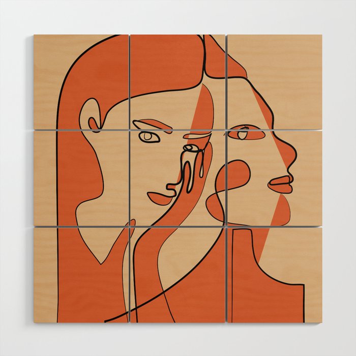 Abstract Faces 11 Wood Wall Art Gallery Image 1