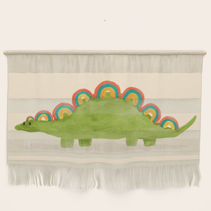Rainbow colored dinosaur (stegosaurus) Wall Hanging Gallery Image 1