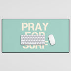 Pray For Surf | Blue Desk Mat Gallery Image 1
