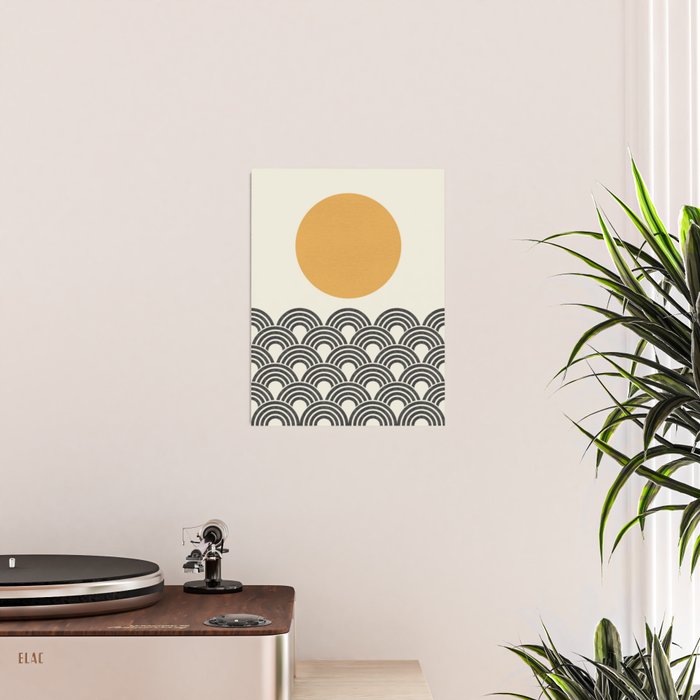 Sun and Wave - Oriental Pattern Poster Gallery Image 2
