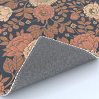 Peach, Dusty Rose, Mauve & Blue-Gray Floral Pattern Rug Gallery Image 4