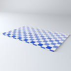 Blue Gradient Checkered Check Checkerboard Pattern Rug Gallery Image 3