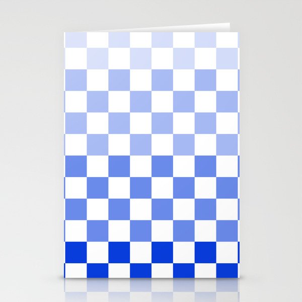 Blue Gradient Checkered Check Checkerboard Pattern Stationery Card Gallery Image 2