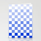 Blue Gradient Checkered Check Checkerboard Pattern Stationery Card Gallery Image 2