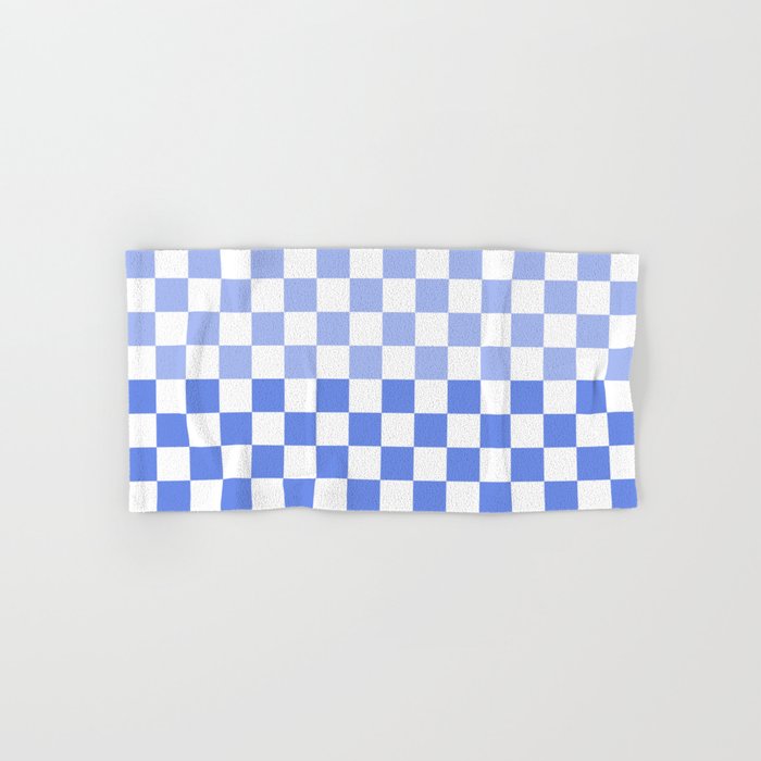 Blue Gradient Checkered Check Checkerboard Pattern Bath Towel Gallery Image 1