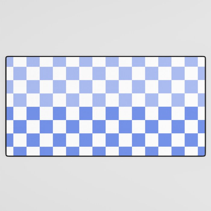 Blue Gradient Checkered Check Checkerboard Pattern Desk Mat Gallery Image 3