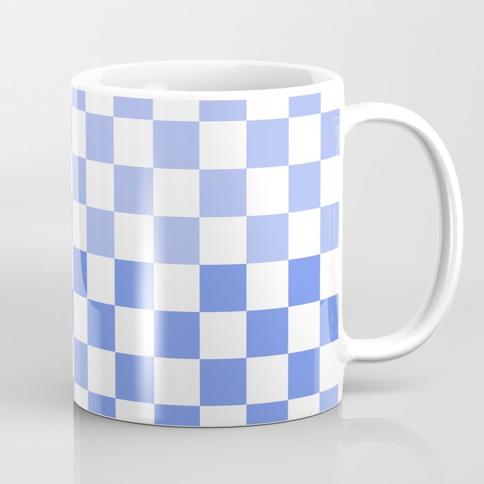 Blue Gradient Checkered Check Checkerboard Pattern Coffee Mug Gallery Image 1