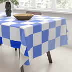 Blue Gradient Checkered Check Checkerboard Pattern Tablecloth Gallery Image 3