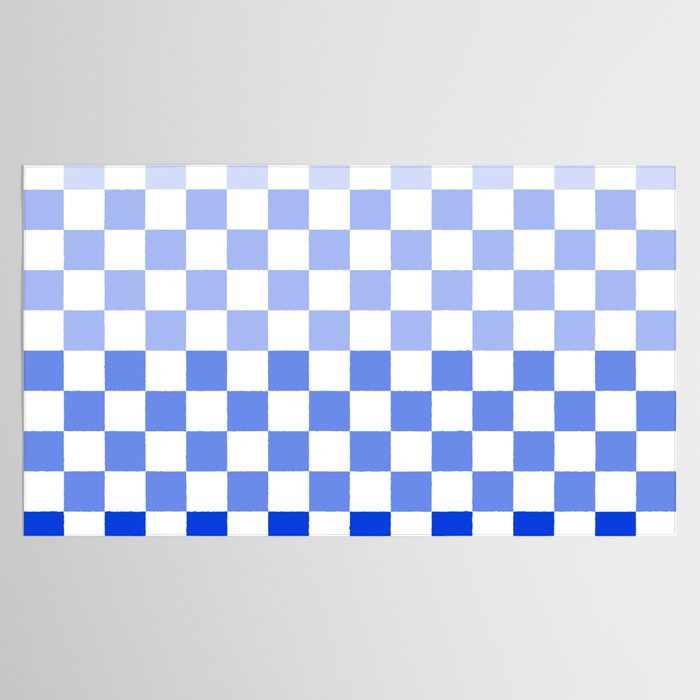 Blue Gradient Checkered Check Checkerboard Pattern Tablecloth Gallery Image 2