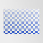 Blue Gradient Checkered Check Checkerboard Pattern Rug Gallery Image 2