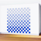 Blue Gradient Checkered Check Checkerboard Pattern Wall Mural Gallery Image 2