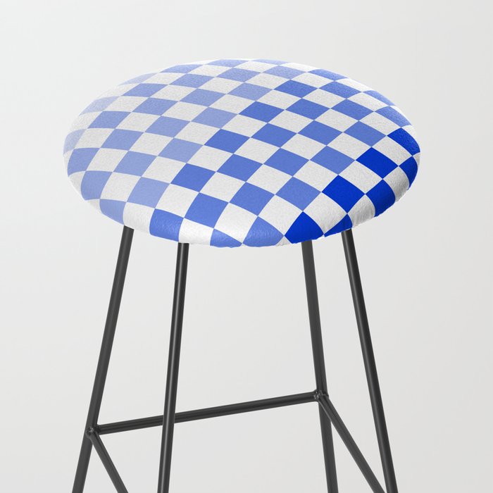 Blue Gradient Checkered Check Checkerboard Pattern Stool Gallery Image 2