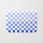 Blue Gradient Checkered Check Checkerboard Pattern Bath Mat Gallery Image 1