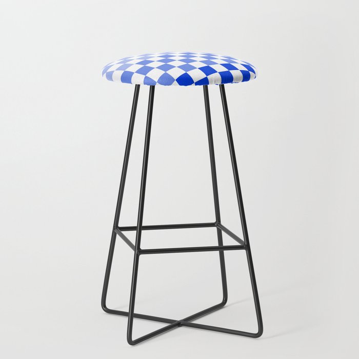 Blue Gradient Checkered Check Checkerboard Pattern Stool Gallery Image 1