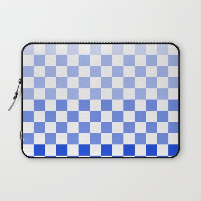 Blue Gradient Checkered Check Checkerboard Pattern Laptop Sleeve Gallery Image 1