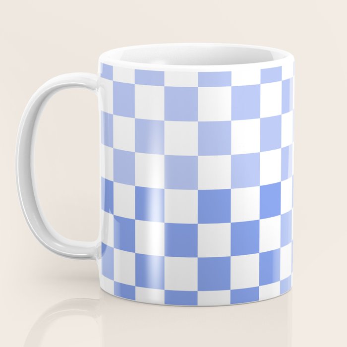 Blue Gradient Checkered Check Checkerboard Pattern Coffee Mug Gallery Image 3