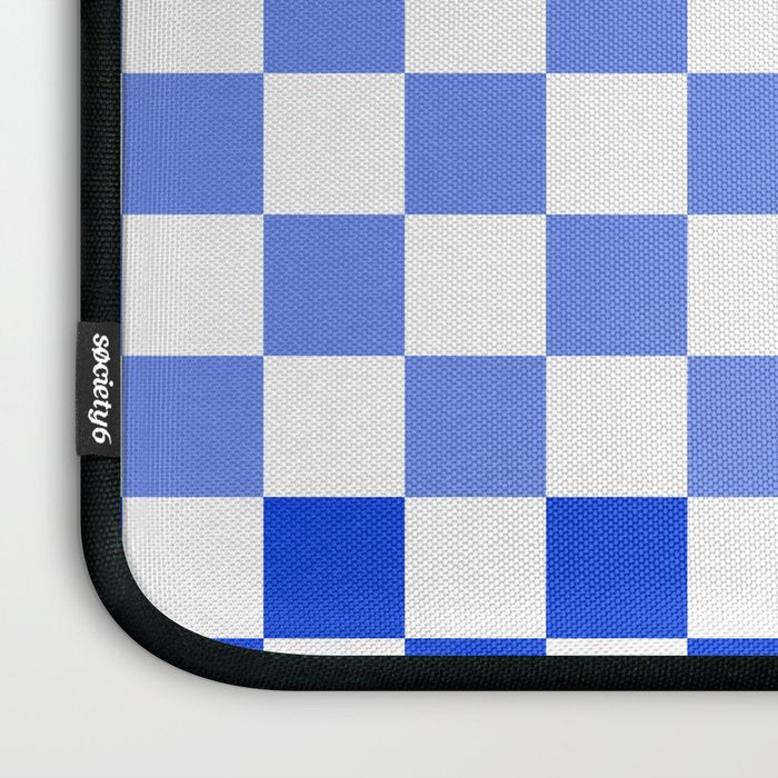 Blue Gradient Checkered Check Checkerboard Pattern Laptop Sleeve Gallery Image 3
