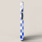 Blue Gradient Checkered Check Checkerboard Pattern iPhone Case Gallery Image 2
