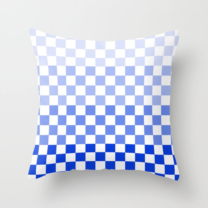 Blue Gradient Checkered Check Checkerboard Pattern Throw Pillow Gallery Image 6
