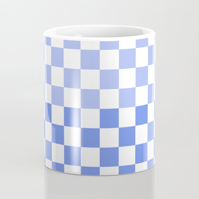 Blue Gradient Checkered Check Checkerboard Pattern Coffee Mug Gallery Image 4