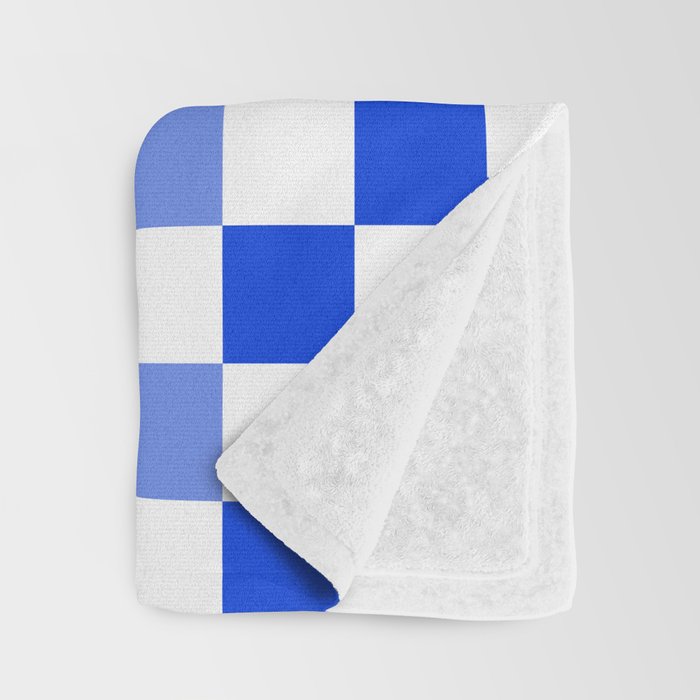 Blue Gradient Checkered Check Checkerboard Pattern Throw Blanket Gallery Image 3