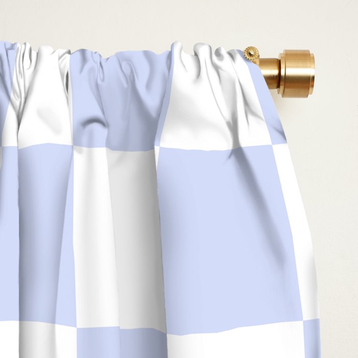 Blue Gradient Checkered Check Checkerboard Pattern Window Curtain Gallery Image 2