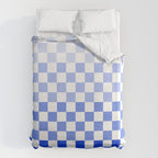 Blue Gradient Checkered Check Checkerboard Pattern Duvet Cover Gallery Image 6