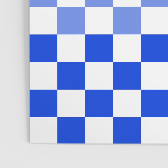 Blue Gradient Checkered Check Checkerboard Pattern Poster Gallery Image 3