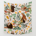 RED PANDAS IN WILD NATURE 10 Wall Tapestry Gallery Image 4