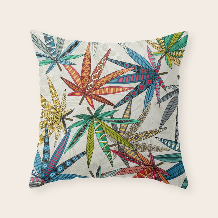 boho weed light Throw Pillow Gallery Image 6