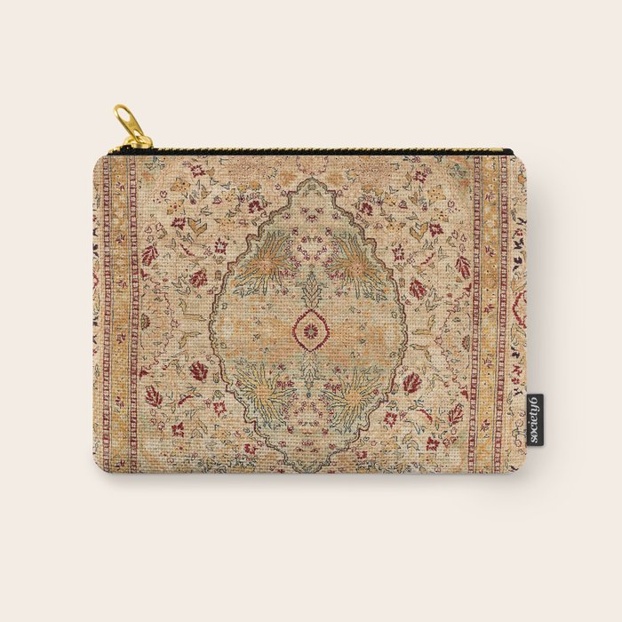 Silk Tabriz Azerbaijan Northwest Persian Rug Print Carry All Pouch Gallery Image 1