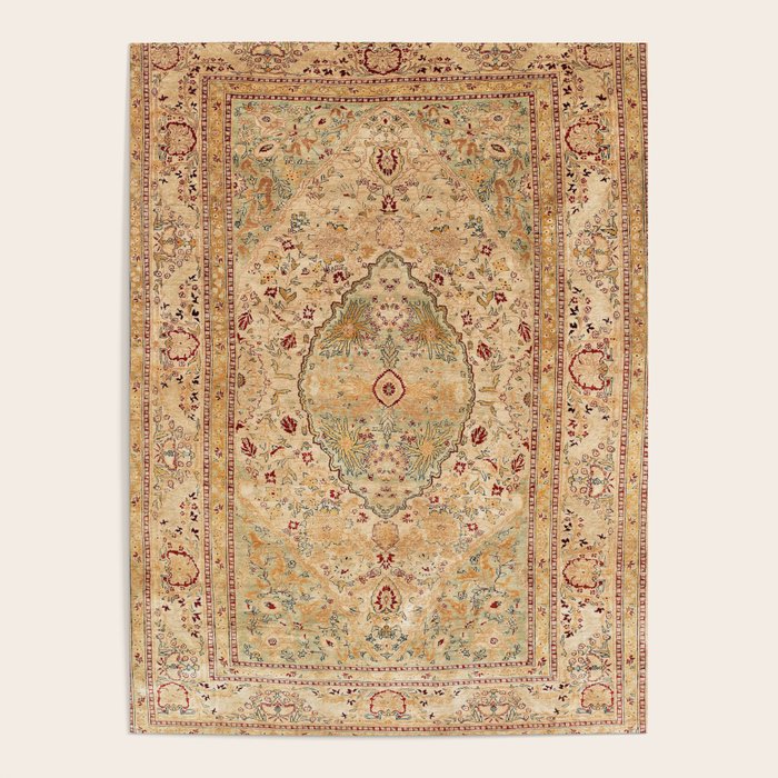 Silk Tabriz Azerbaijan Northwest Persian Rug Print Poster Gallery Image 1