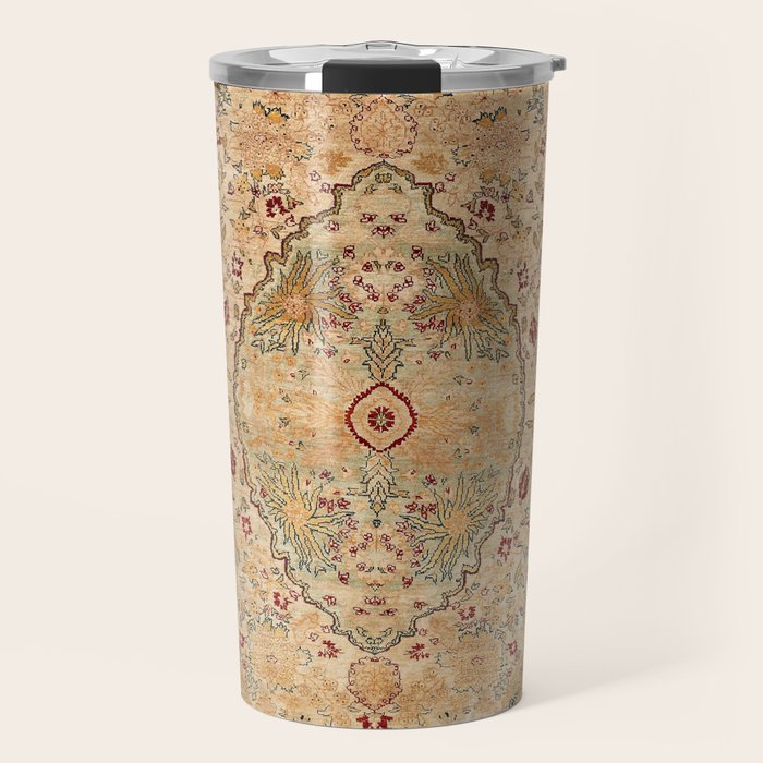 Silk Tabriz Azerbaijan Northwest Persian Rug Print Travel Mug Gallery Image 1