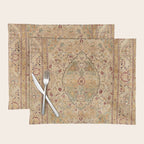 Silk Tabriz Azerbaijan Northwest Persian Rug Print Placemat Gallery Image 1