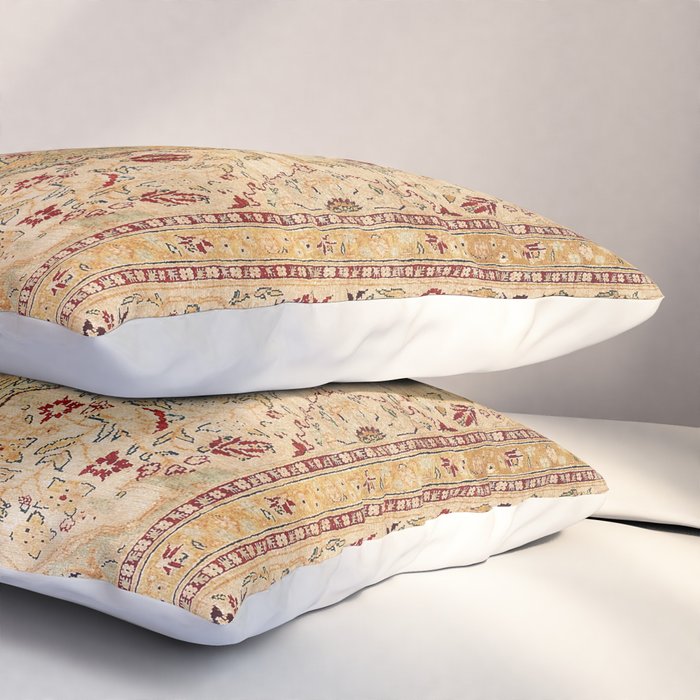 Silk Tabriz Azerbaijan Northwest Persian Rug Print Pillow Sham Gallery Image 3