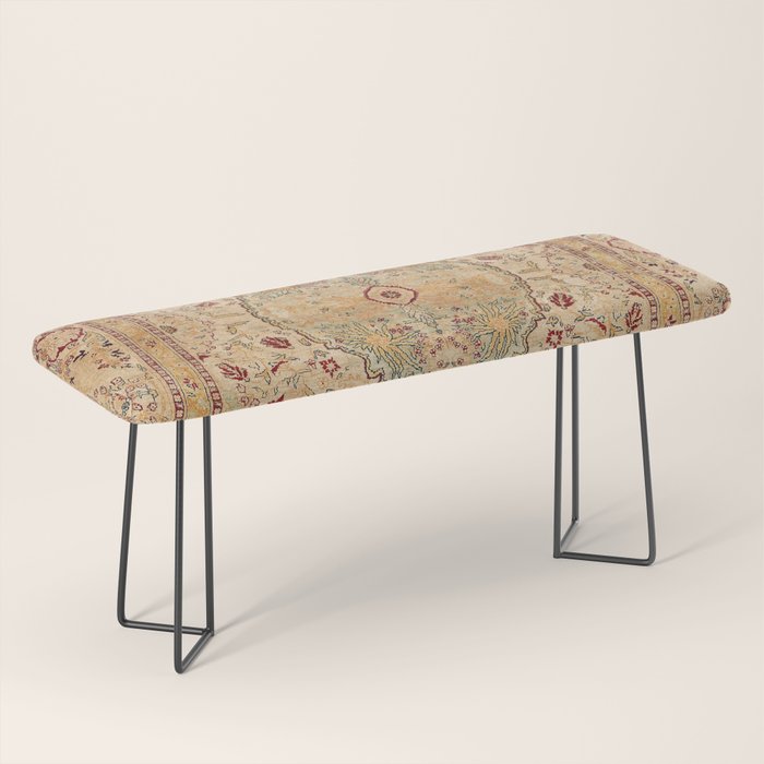 Silk Tabriz Azerbaijan Northwest Persian Rug Print Bench Gallery Image 1