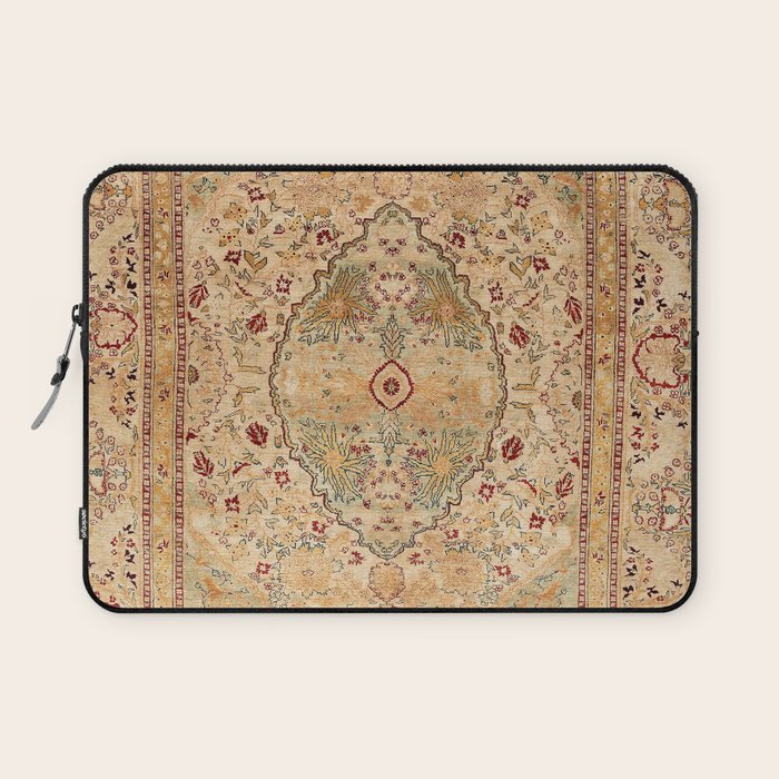 Silk Tabriz Azerbaijan Northwest Persian Rug Print Laptop Sleeve Gallery Image 1