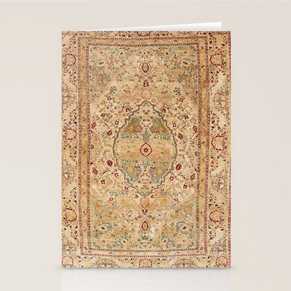 Silk Tabriz Azerbaijan Northwest Persian Rug Print Stationery Card Gallery Image 2