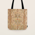 Silk Tabriz Azerbaijan Northwest Persian Rug Print Tote Bag Gallery Image 1