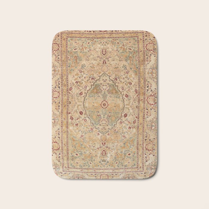 Silk Tabriz Azerbaijan Northwest Persian Rug Print Bath Mat Gallery Image 1